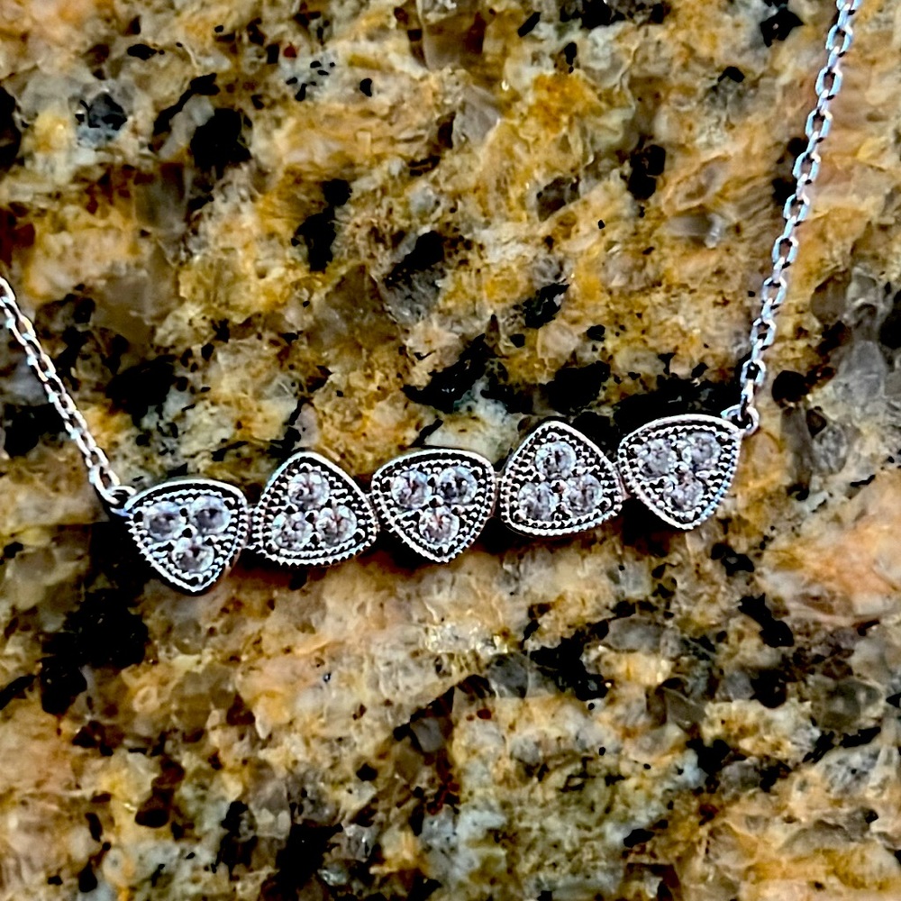 Sterling Silver Dainty CZ necklace